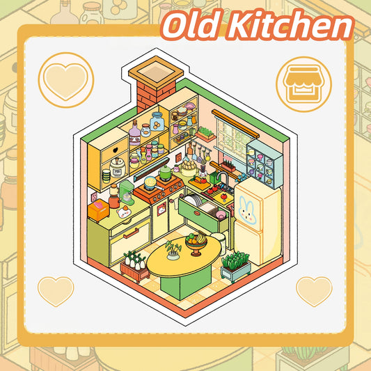Nostalgic Times 3D Sticker | 2 Cute Miniature Scenes