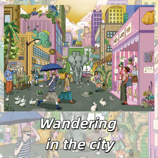 Wandering in the City 3D Sticker