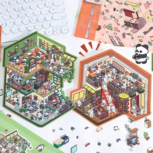 Tiny Animal Wonders 3D Sticker | 2 Cute Miniature Scenes