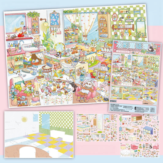 Colorful Fairy Tale 3D Sticker | 4 Cute Miniature Scenes