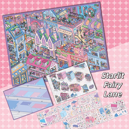 Where Petals Meet the Stars 3D Sticker | 2 Cute Miniature Scenes
