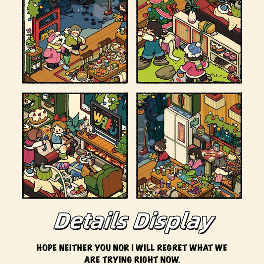 Merry Christmas 3D Sticker | 3 Cute Miniature Scenes