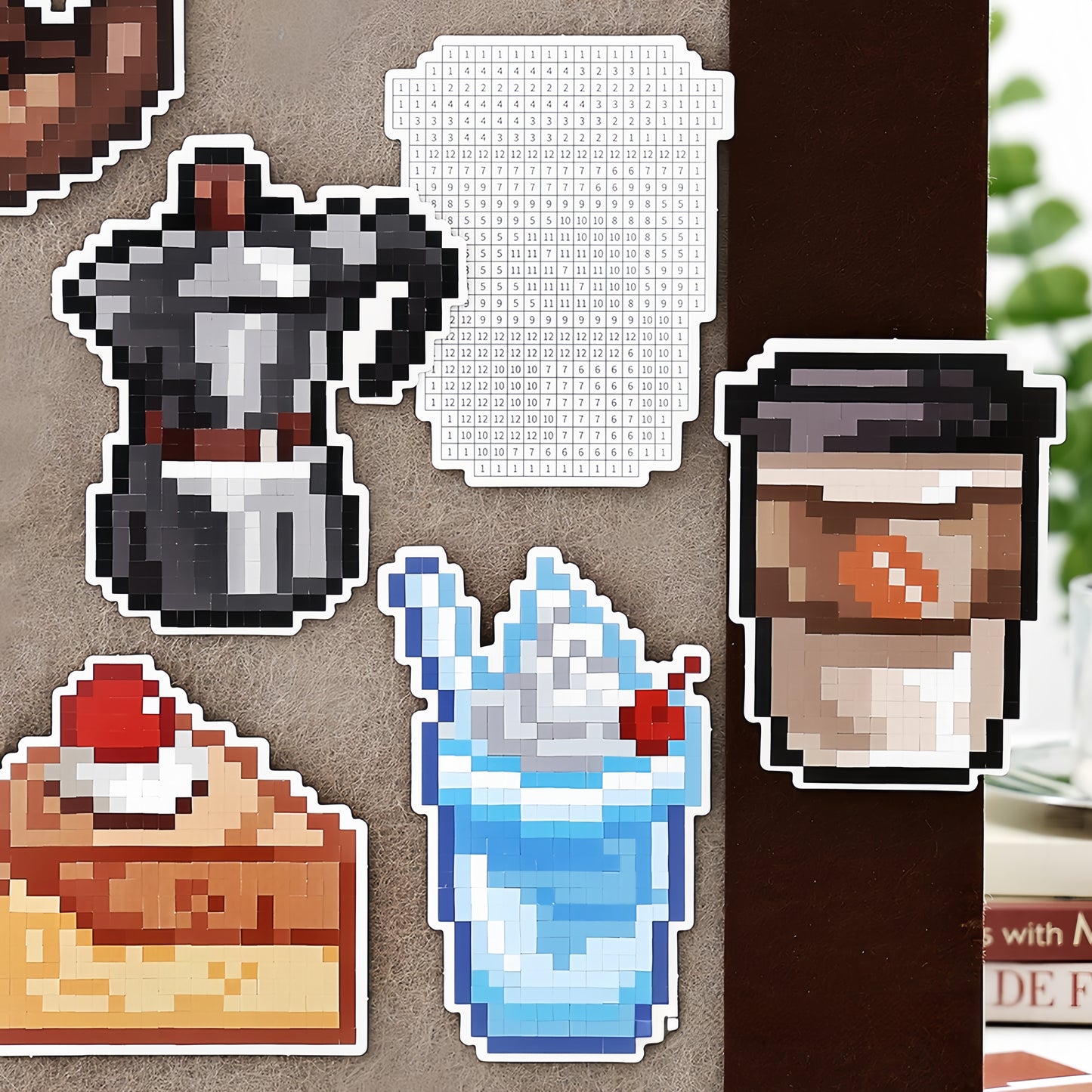 Food Pixel Bead Sticker | 6 Cute Miniature Scene