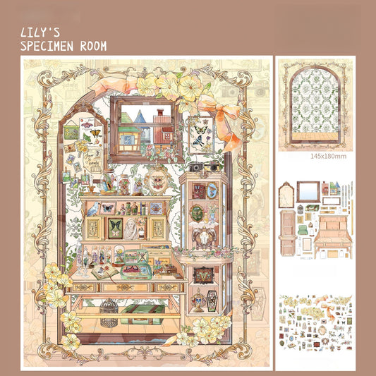 Lily‘s Room 3D Sticker | 4 Cute Miniature Scenes