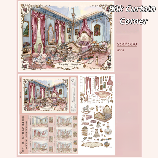 Pastel Illustration 3D Sticker | 3 Cute Miniature Scenes