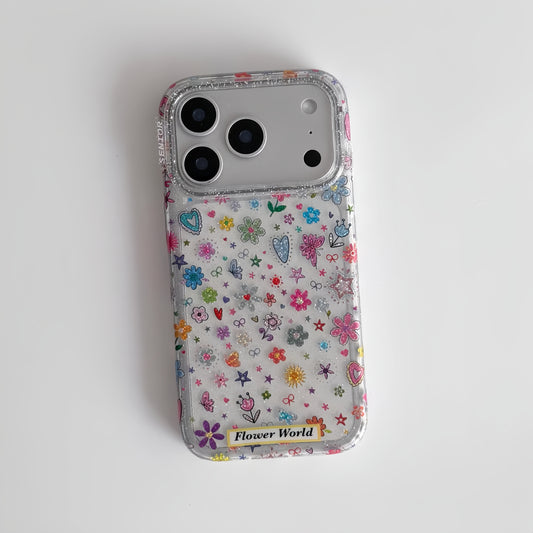 Colorful Heart Flower Star Acrylic Phone Case