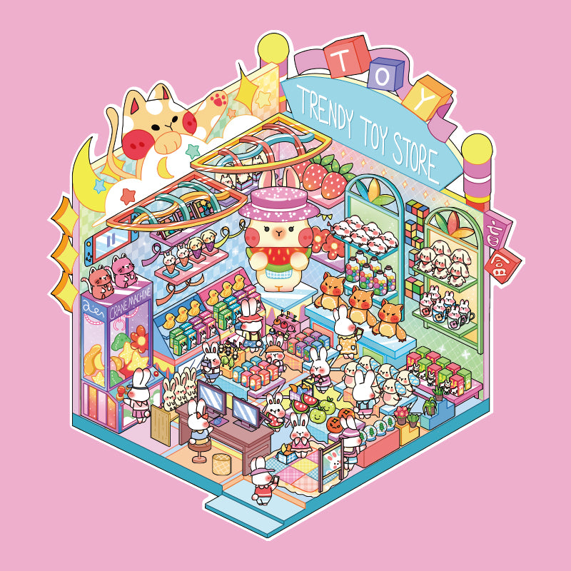 Dream Store 3D Sticker | 4 Cute Miniature Scenes