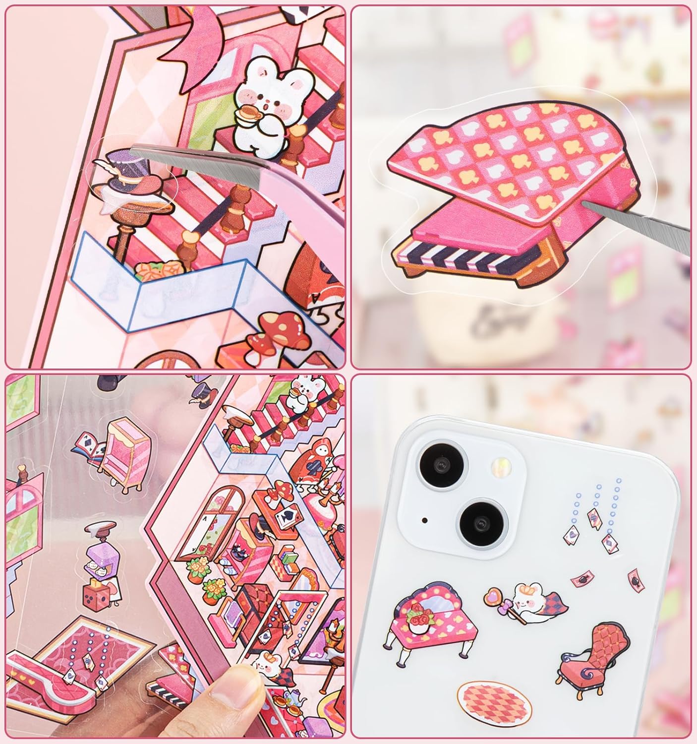 Furry Realms 3D Sticker | 4 Cute Miniature Scenes