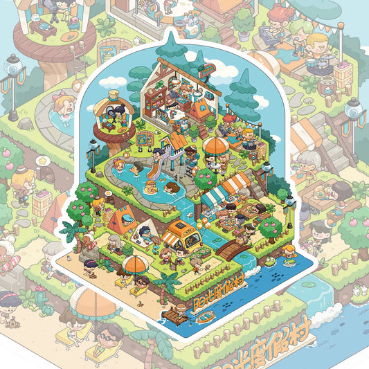 Streetscape 3D Sticker | 3 Cute Miniature Scenes