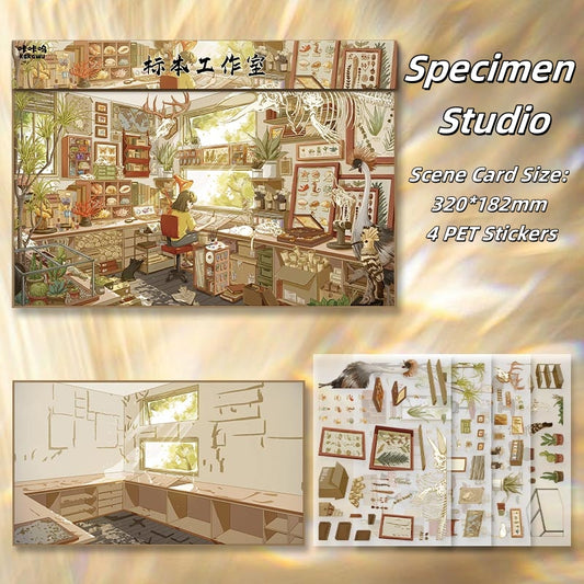 Magic & Specimen 3D Sticker | 2 Cute Miniature Scenes