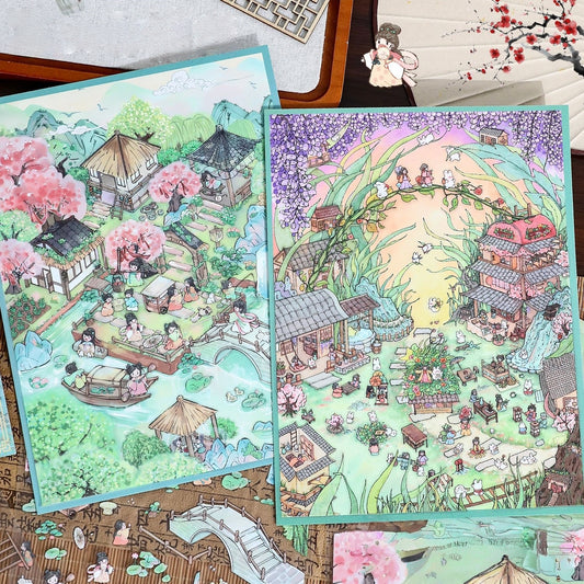 Whimsical Dreams 3D Sticker | 4 Cute Miniature Scenes