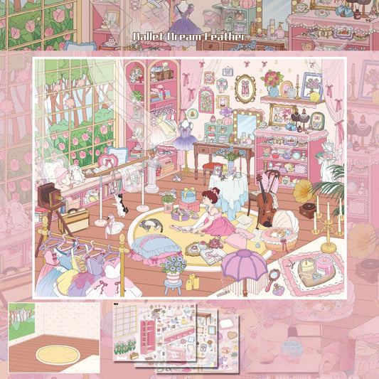 Soft Dream Series 3D Sticker | 3 Cute Miniature Scenes