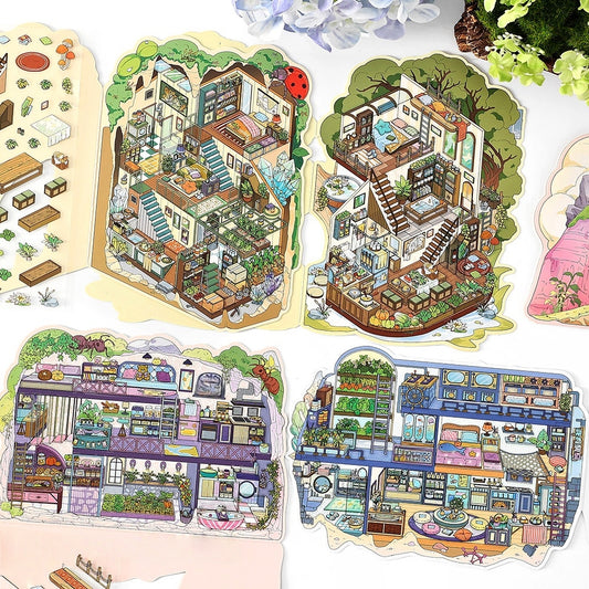 The Rockmine 3D Sticker | 4 Cute Miniature Scenes