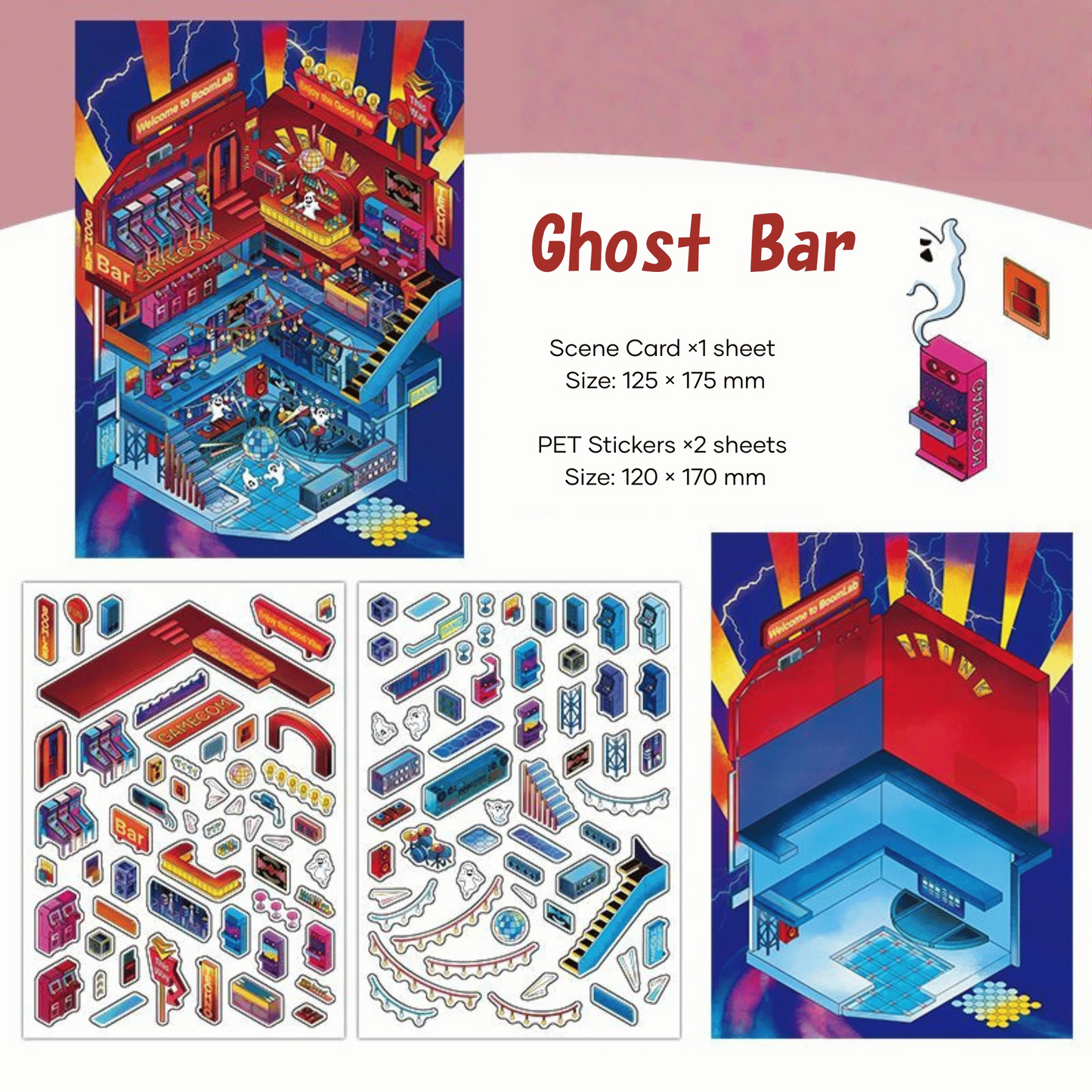 Horror Bazaar 3D Sticker | 4 Cute Miniature Scenes
