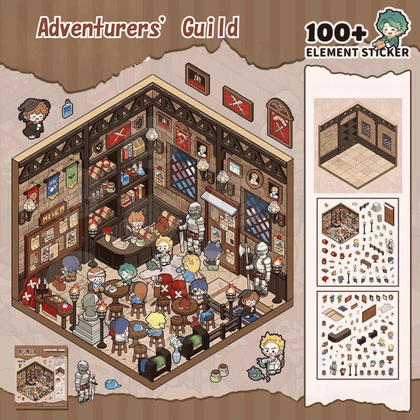 Horror Adventure 3D Sticker | 4 Cute Miniature Scenes