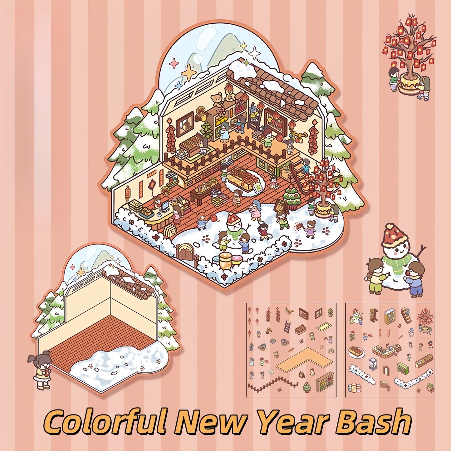 Colorful Little Wonders 3D Sticker | 4 Cute Miniature Scenes