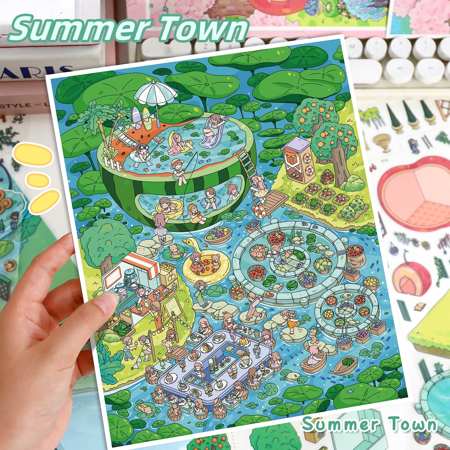Summer Time 3D Sticker | 2 Cute Miniature Scenes