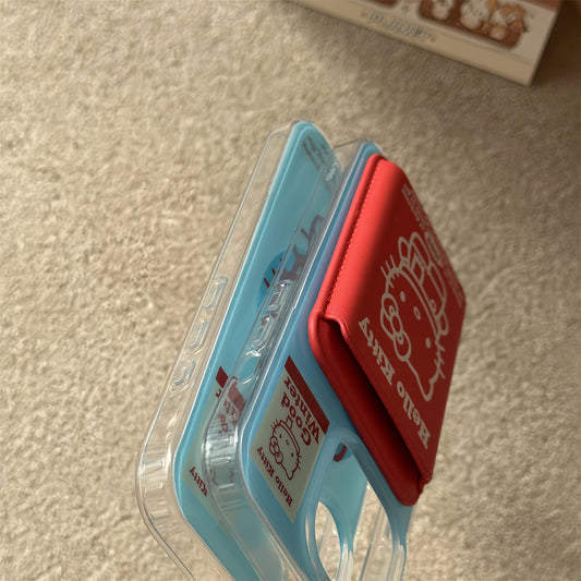 Kitten Magnetic Card Holder Acrylic Phone Case