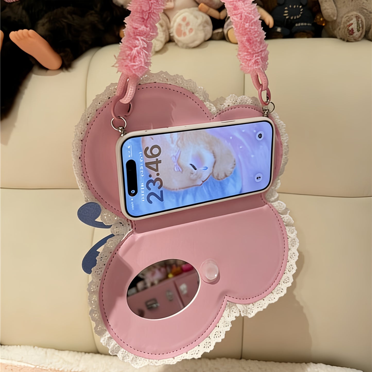 Flip Butterfly Fluffy Phone Case