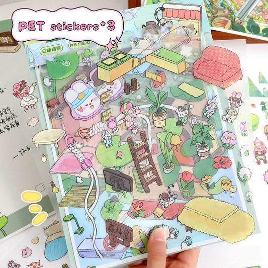 Little Wonder Rooms 3D Sticker | 2 Cute Miniature Scenes