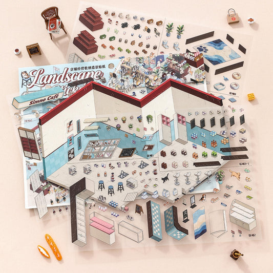 Bitter-Sweet Afternoon 3D Sticker | 2 Cute Miniature Scenes