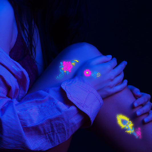 Glitter Rave UV Reactive Temporary Tattoo 4.0
