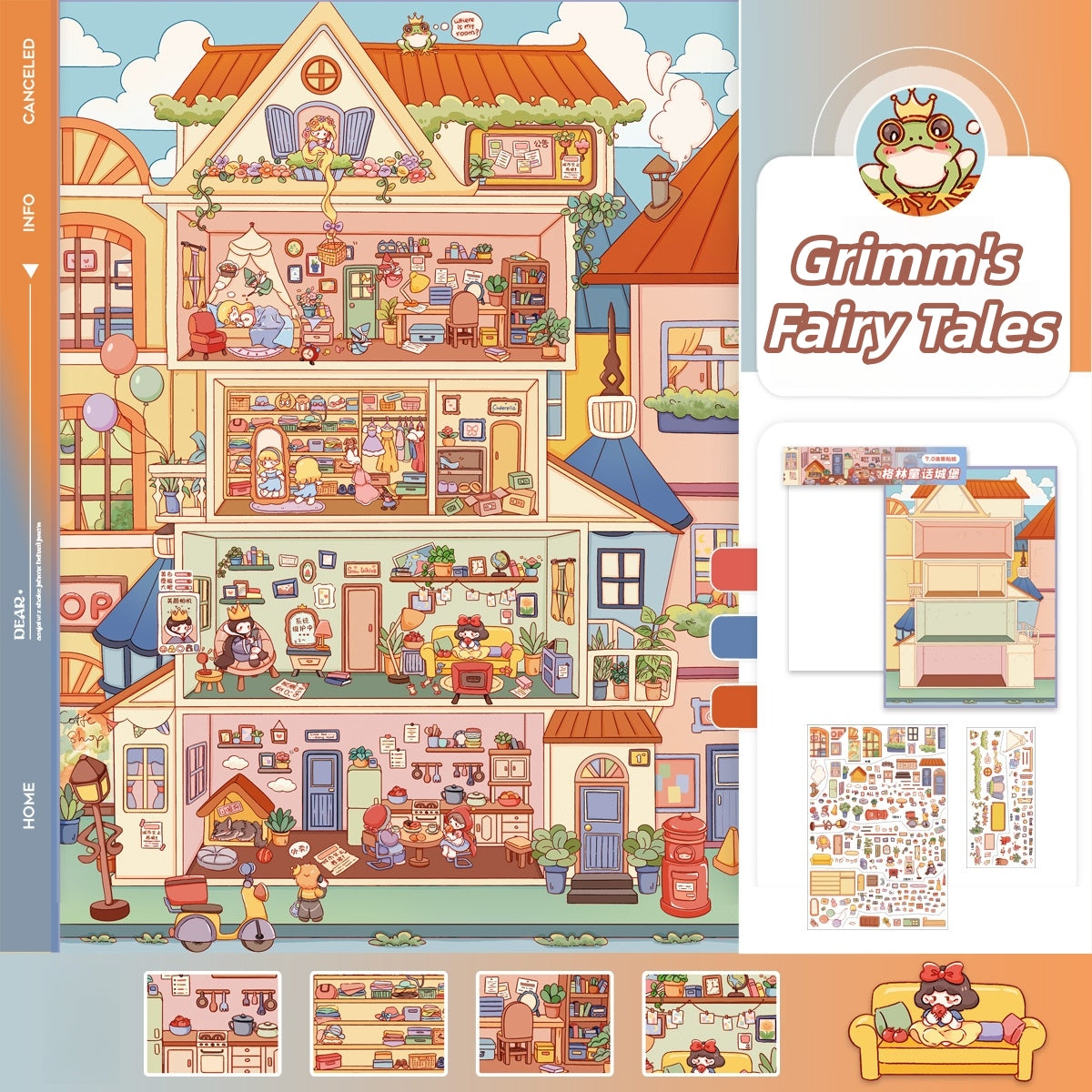 Paperfairy Tale 3D Sticker | 4 Cute Miniature Scenes