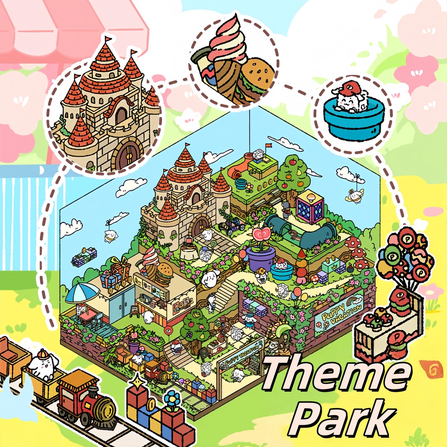 Whimsical Life 3D Sticker | 2 Cute Miniature Scenes