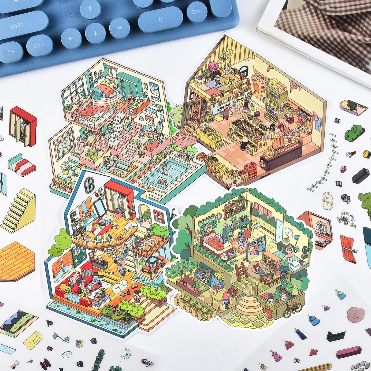 Daily Fantasy 3D Sticker | 4 Cute Miniature Sticker