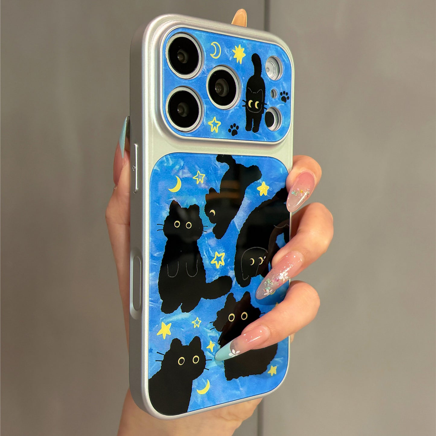 Starry Blue Cat Acrylic Phone Case