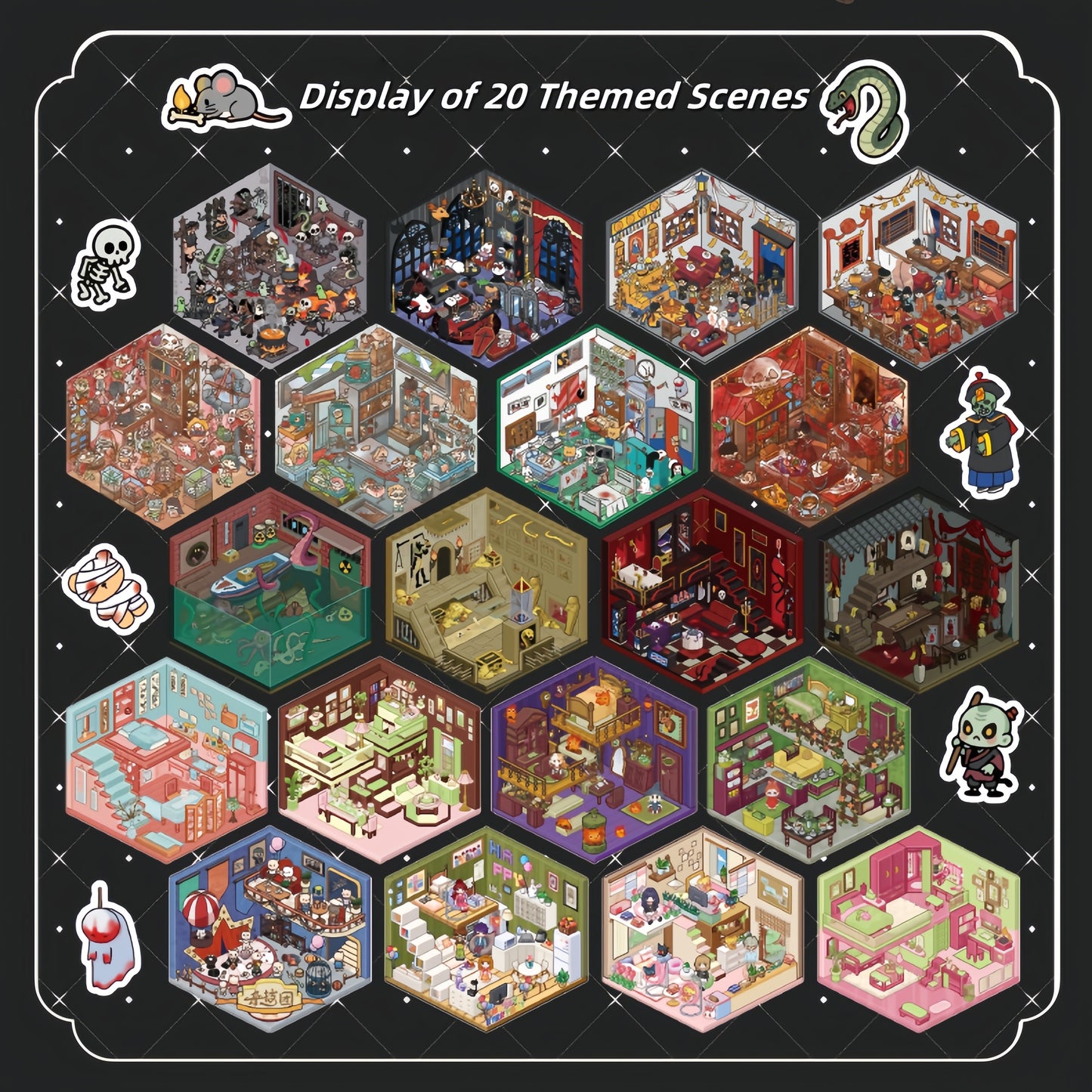 Horror Adventure 3D Sticker Book (20 Themes)
