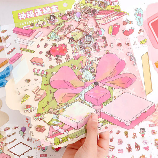 Cake & Chaos 3D Sticker | 2 Cute Miniature Scenes