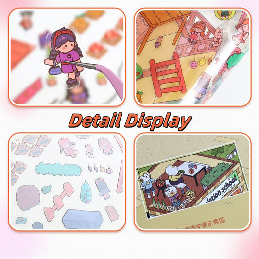 Whimsical Journey 3D Sticker | 4 Cute Miniature Scenes