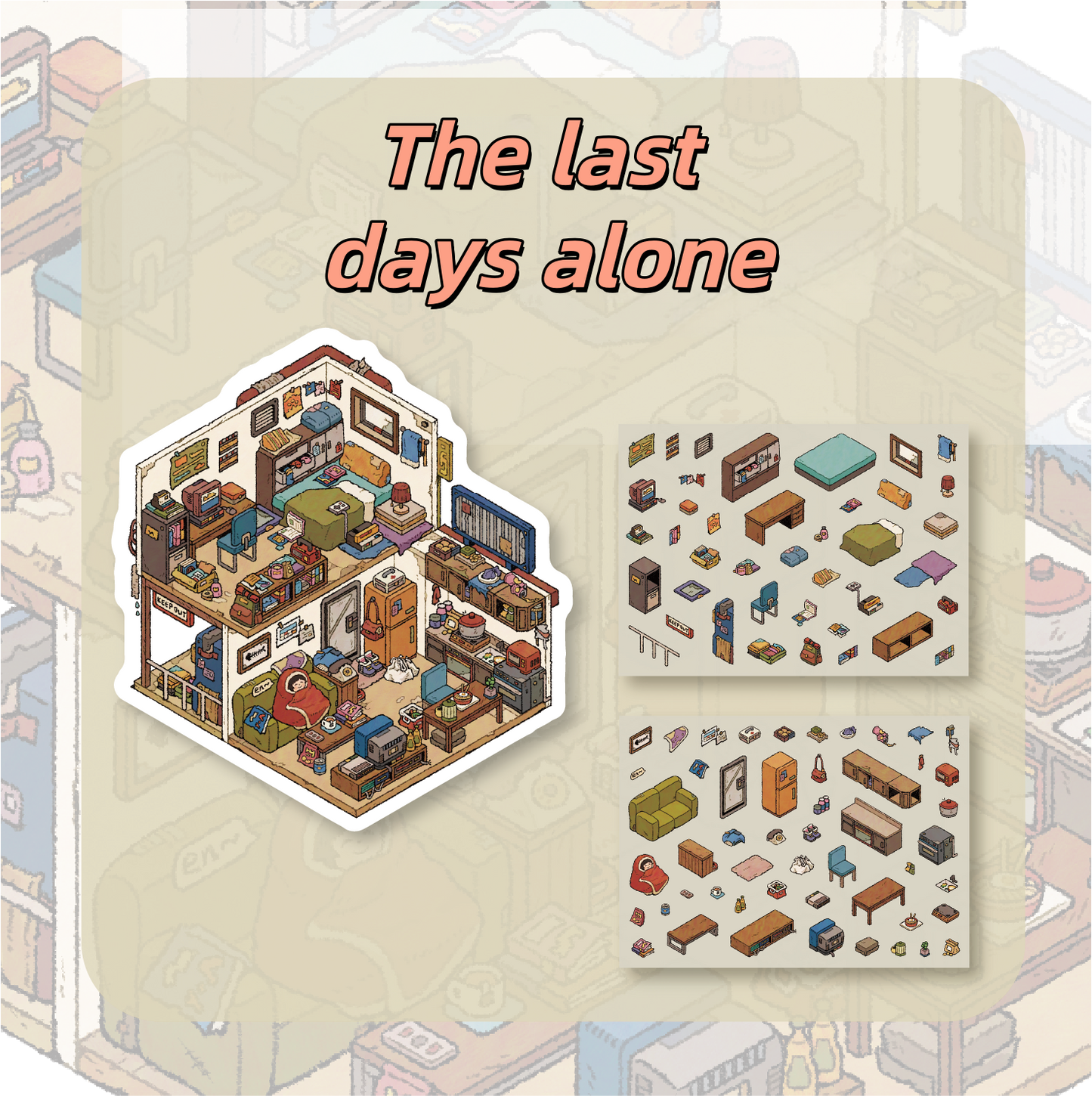 Wasteland 3D Sticker | 4 Cute Miniature Scenes