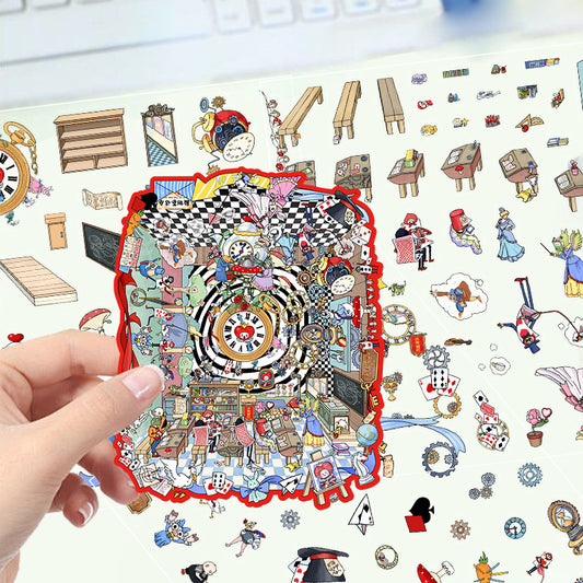 Whimsical Life 3D Sticker | 4 Cute Miniature Scenes