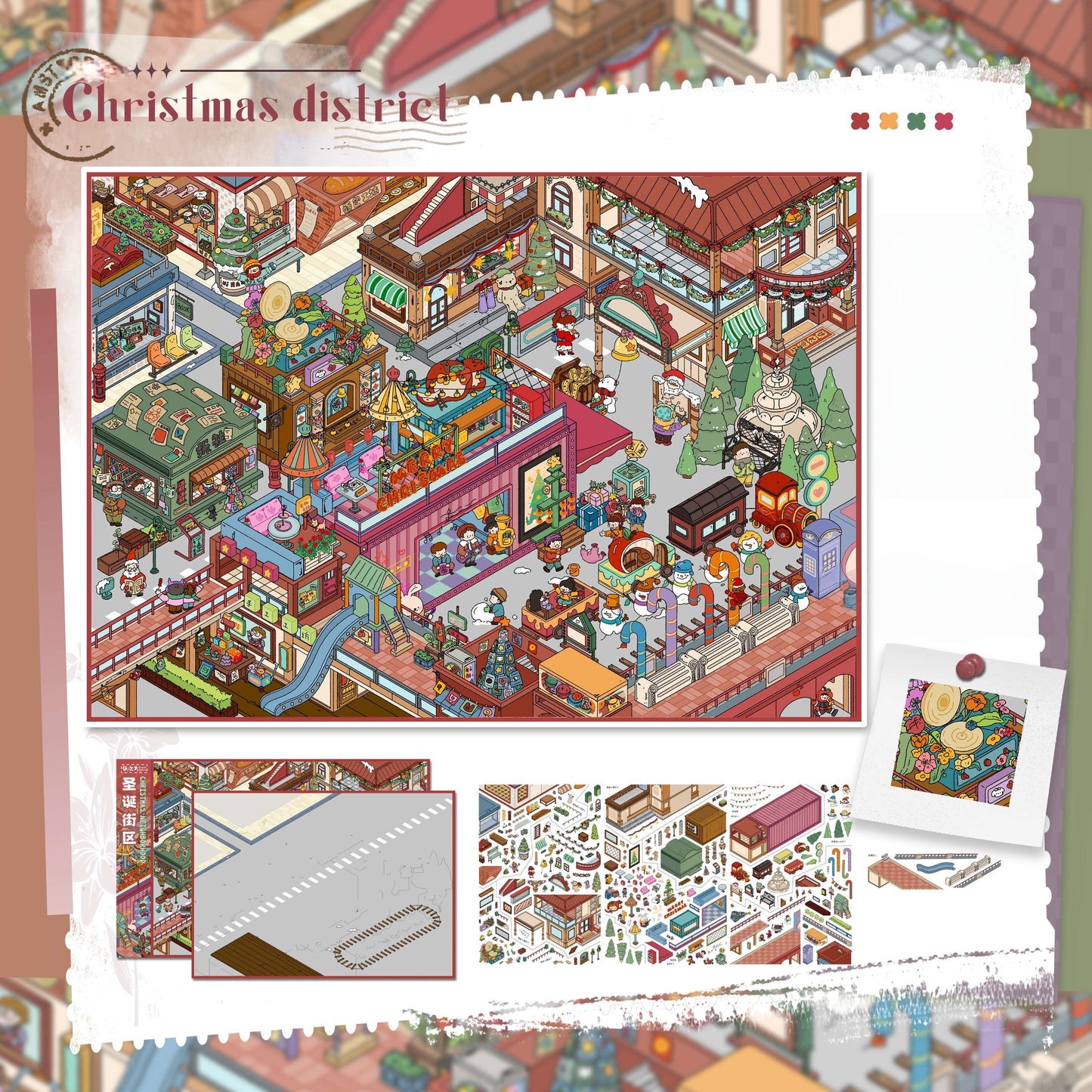 Streetscape 3D Sticker | 2 Cute Miniature Scenes