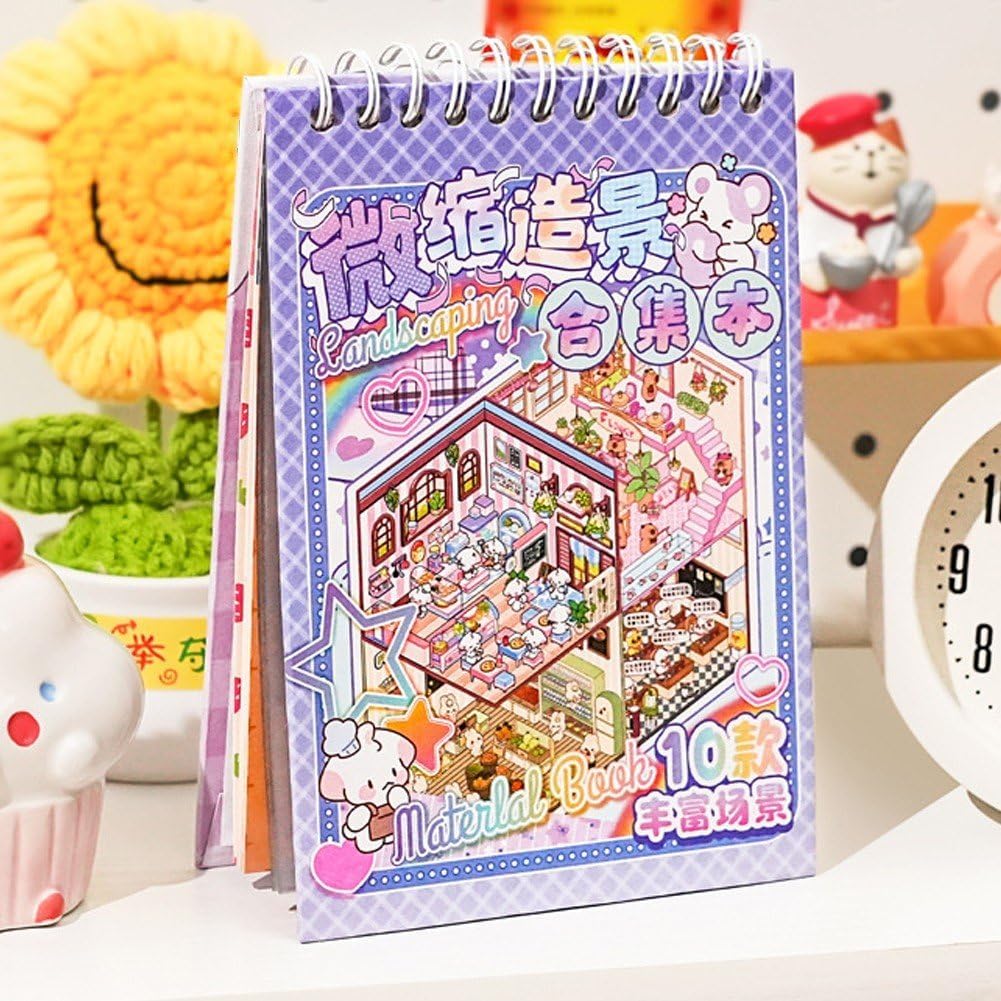 Tiny Animal Wonders 3D Sticker Material Book 2.0 – Purple Book(10 Scenes) | Pink Book(10 Scenes)