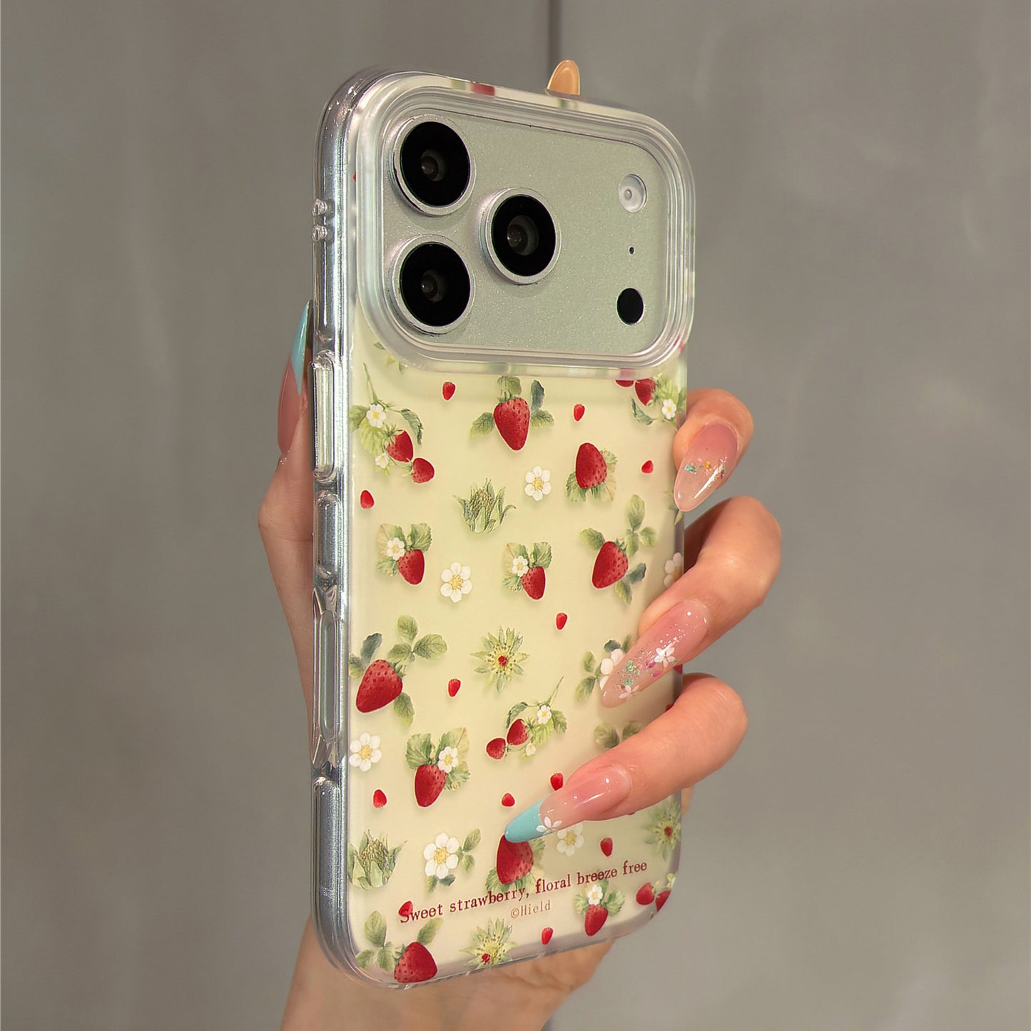 Strawberry Illustration Acrylic Phone Case