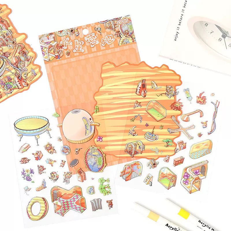 Fun Market 3D Sticker | 4 Cute Miniature Scenes