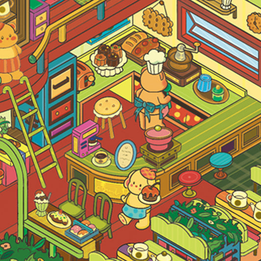 Flip Dessert House 3D Sticker | 2 Cute Miniature Scenes