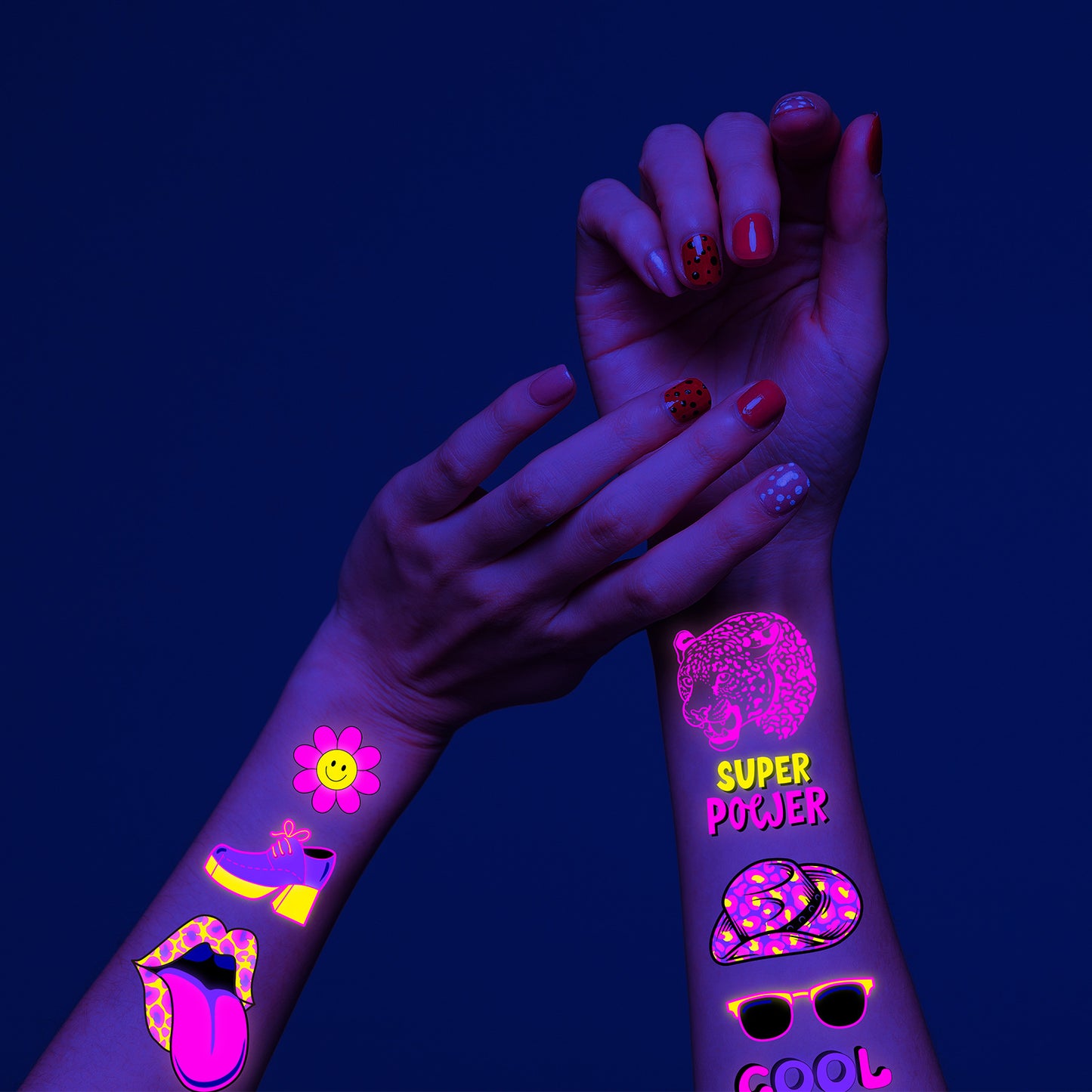 Night Pop UV Reactive Temporary Tattoo