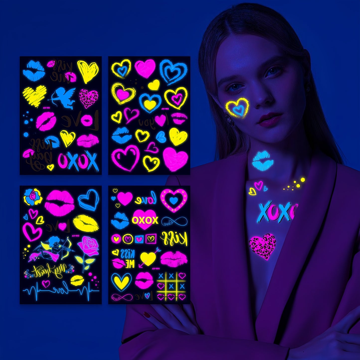 Neon Crush UV Reactive Temporary Tattoo