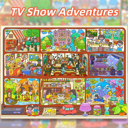 Fantasy Apartments 3D Sticker | 4 Cute Miniature Scenes