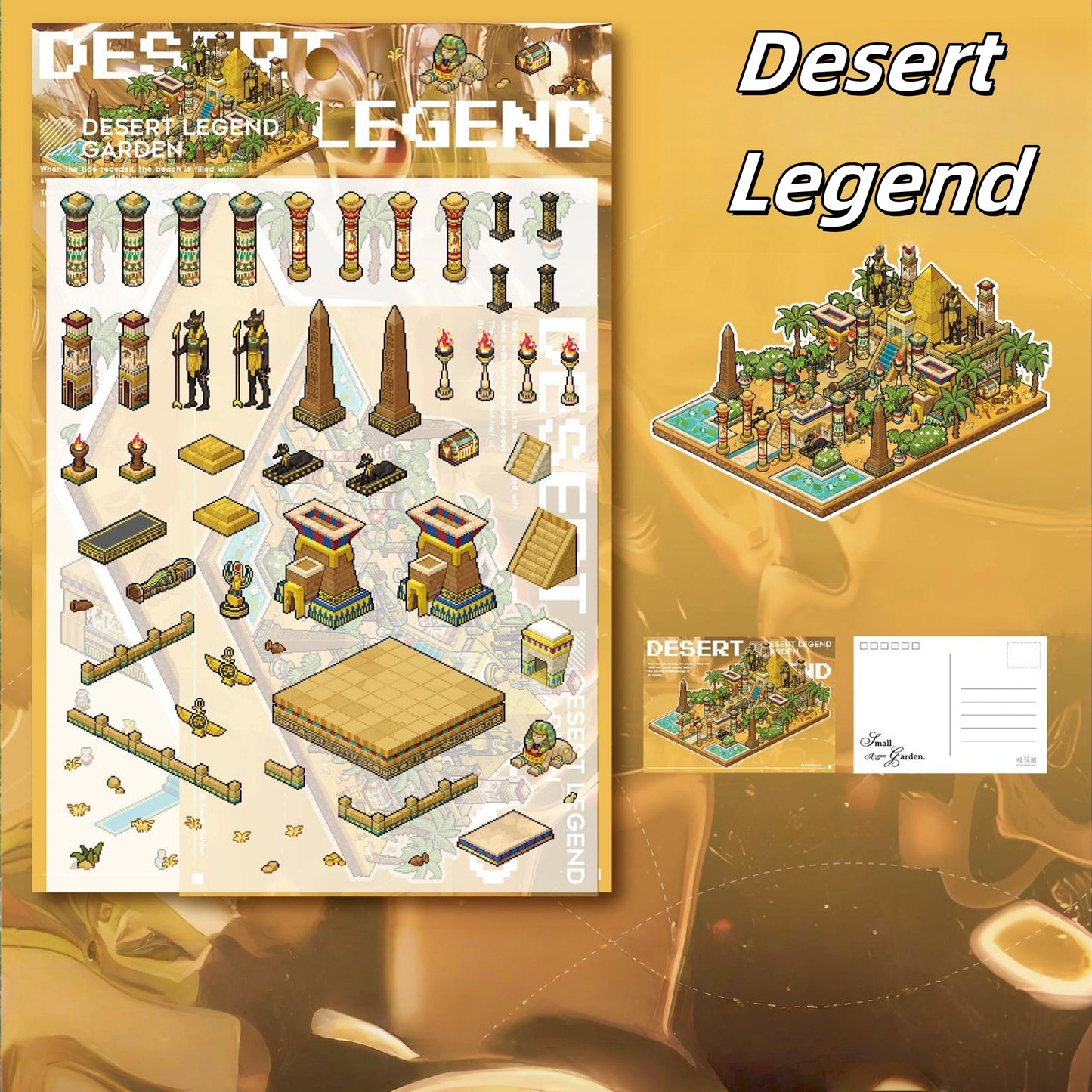 Pixel Garden 3D Sticker | 4 Cute Miniature Scenes
