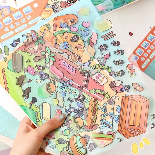 Tiny Wonder World 3D Sticker | 2 Cute Miniature Scenes