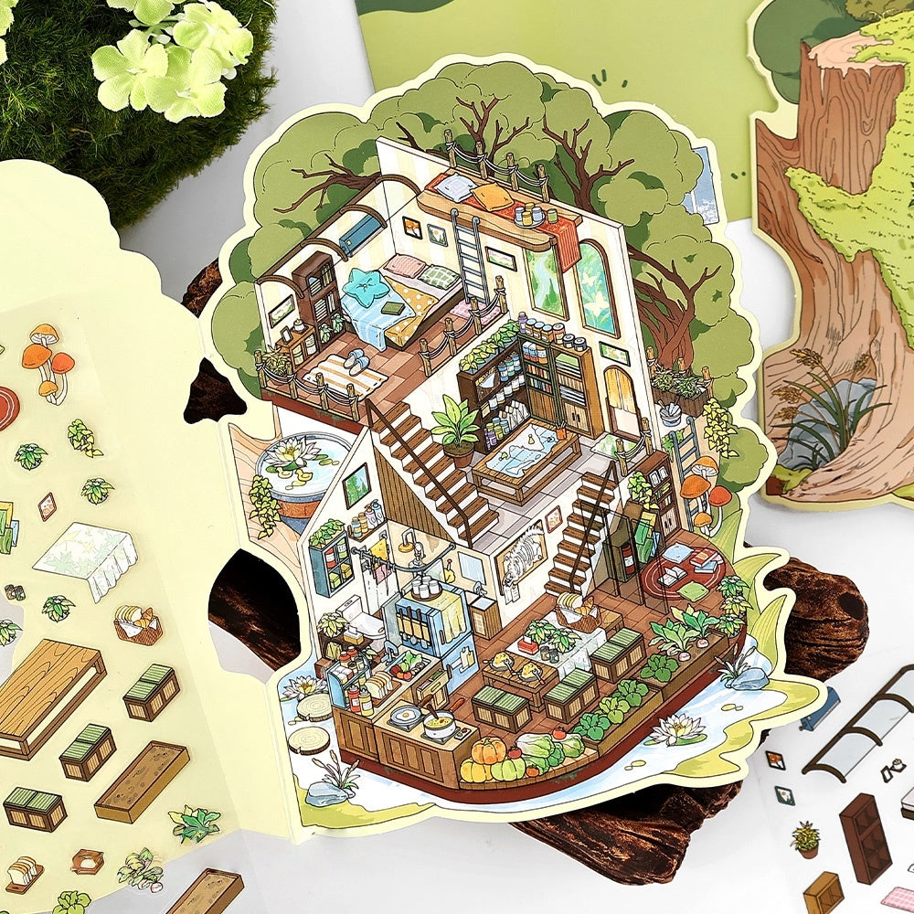 The Rockmine 3D Sticker | 4 Cute Miniature Scenes