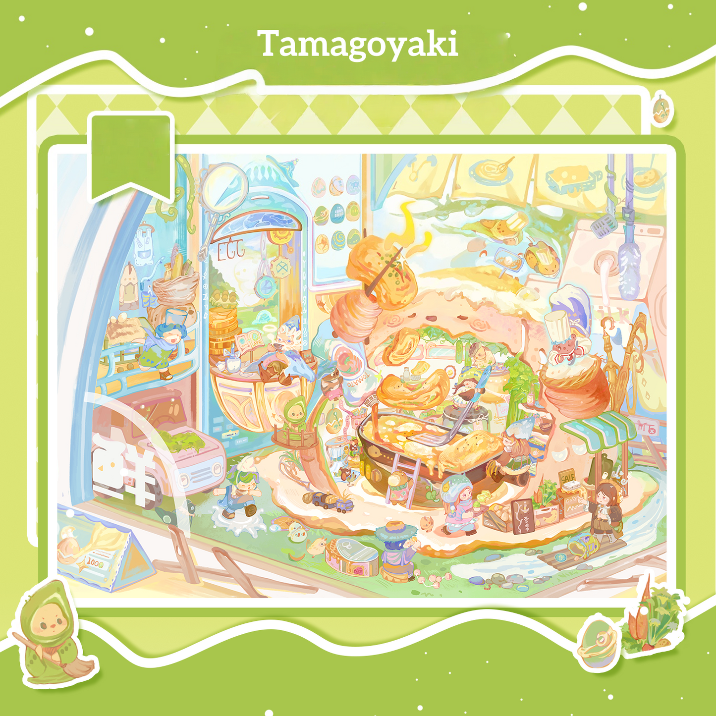 Gourmet Fairyland 3D Sticker | 4 Cute Miniature Scenes
