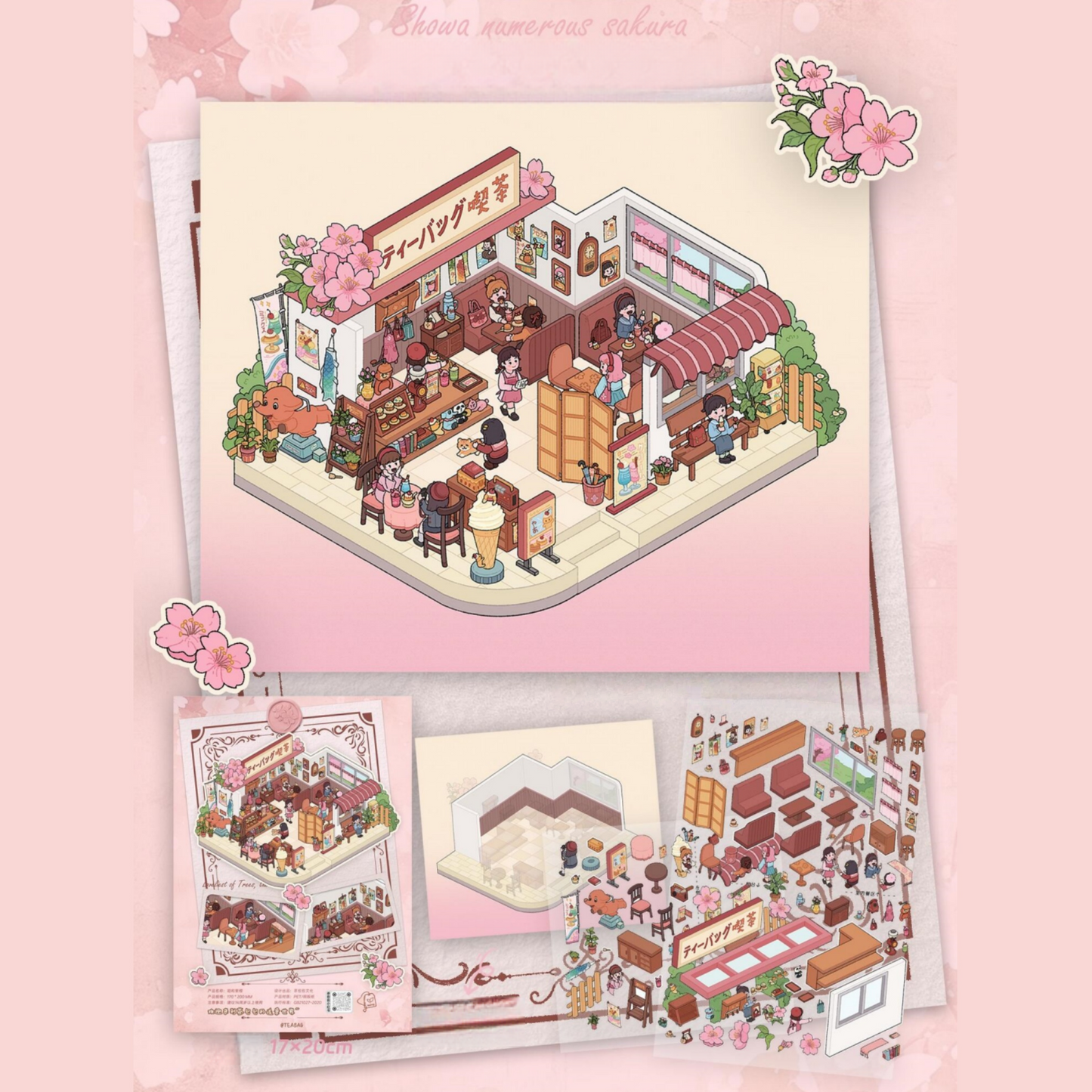 Flower-themed Store 3D Sticker | 3 Cute Miniature Scenes