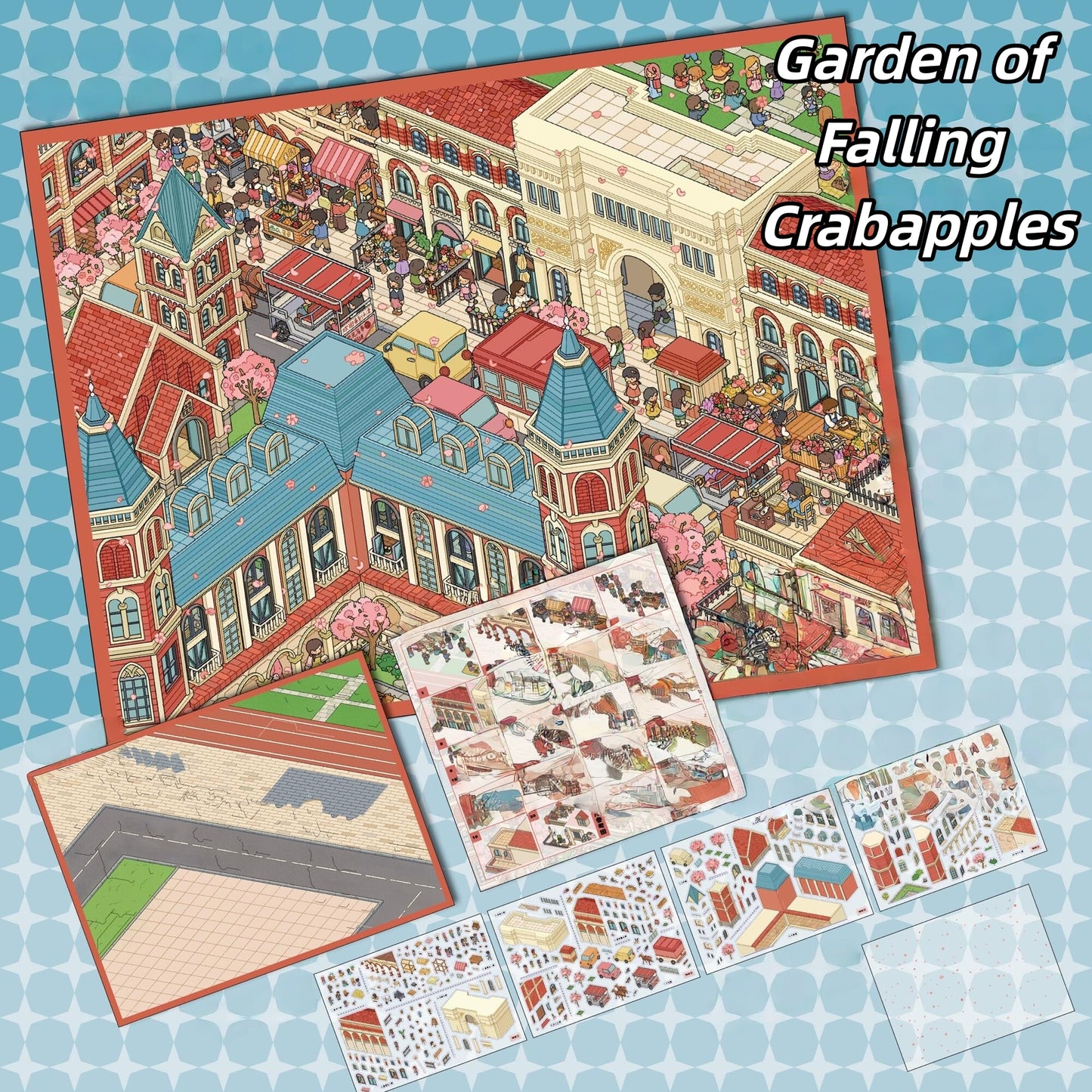 Where Petals Meet the Stars 3D Sticker | 2 Cute Miniature Scenes