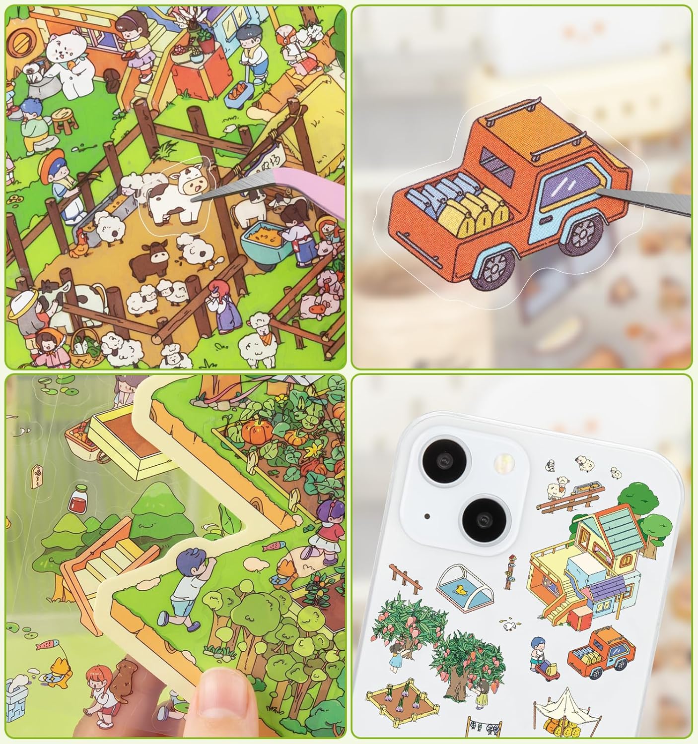 Country Life 3D Sticker Scenes | 2 Cute Miniature Scenes